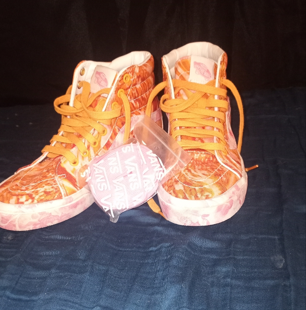 Vans Bold Orange and White Sneakers